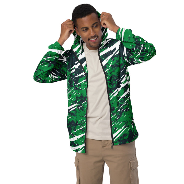 Men’s Windbreaker - Green-Black Cut