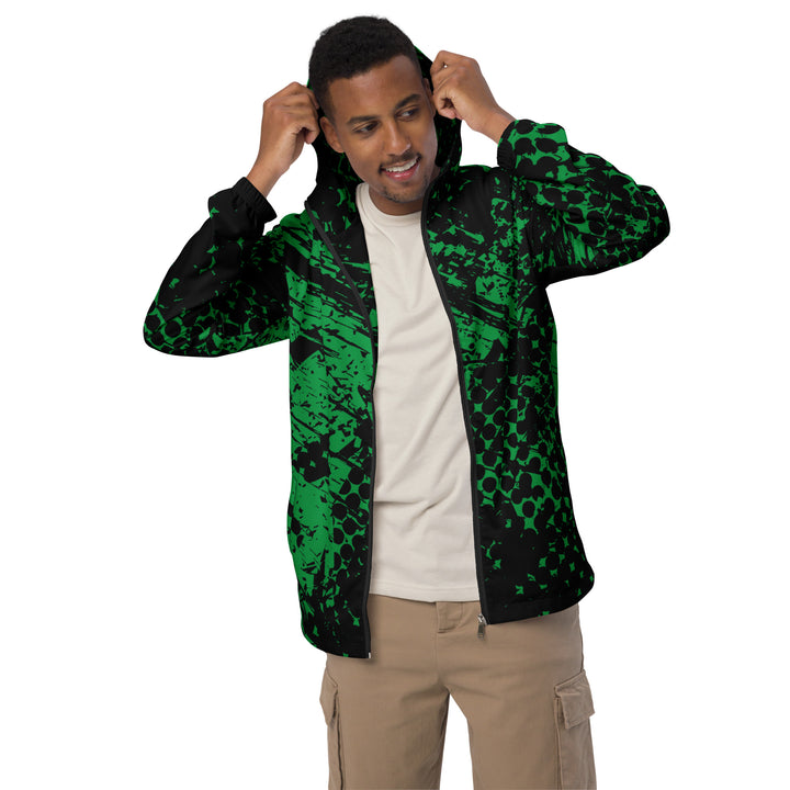 Men’s Windbreaker - Black-Green Mark