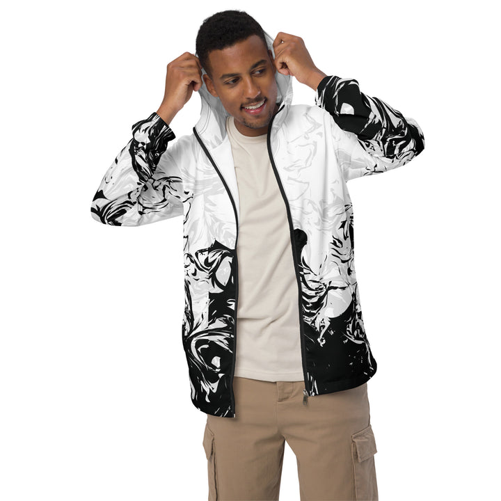 Men’s Windbreaker - White-Black Ink