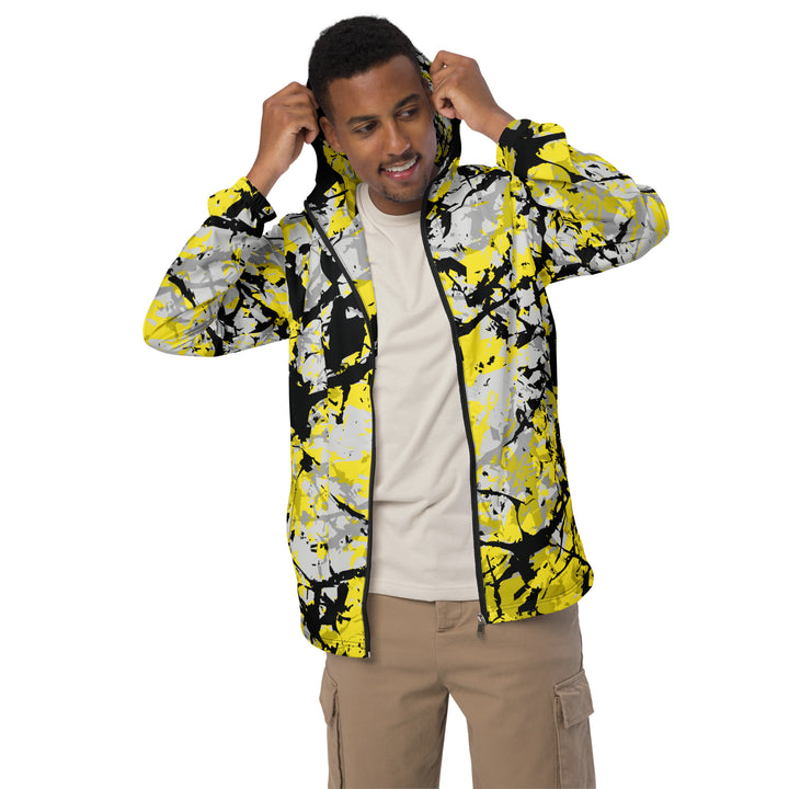 Men’s Windbreaker - Yellow-Black Splatter