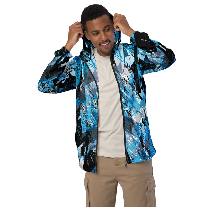 Men’s Windbreaker - Black-Blue Fragment