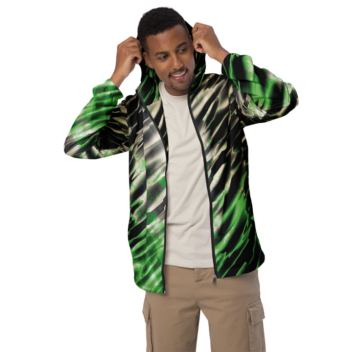 Men’s Windbreaker - Black-Green Gloss