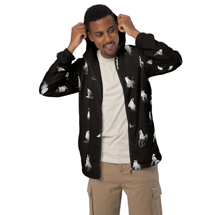 Men’s Windbreaker - Black-White Ghost