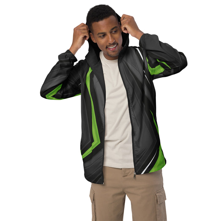 Men’s Windbreaker - Black-Green Edge