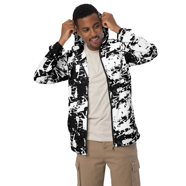 Men’s Windbreaker - Black-White Marks