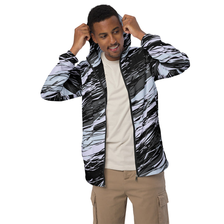 Men’s Windbreaker - Black-White Line