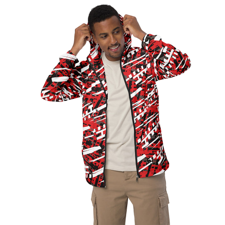 Men’s Windbreaker - Red-White Distract