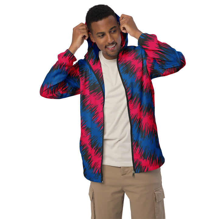 Men’s Windbreaker - Blue-Red Radio