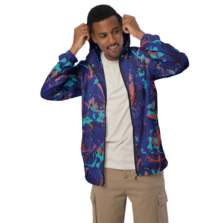 Men’s Windbreaker - Blue-Orange Lagoon