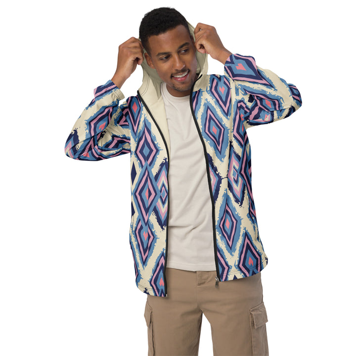 Men’s Windbreaker - Beige-Blue Illusion