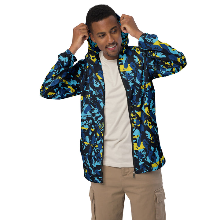 Men’s Windbreaker - Blue-Yellow Criss