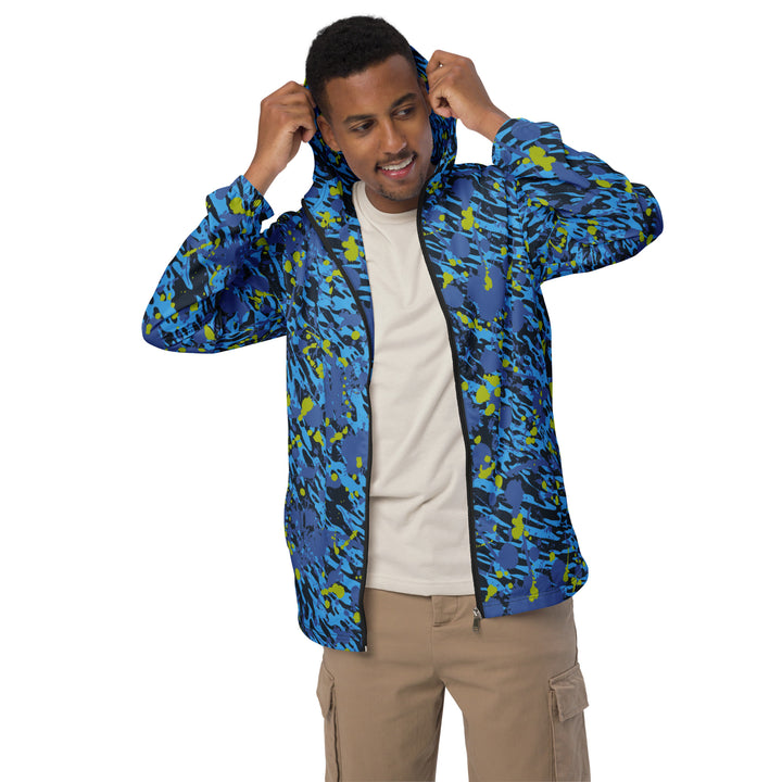 Men’s Windbreaker - Blue-Green Flower