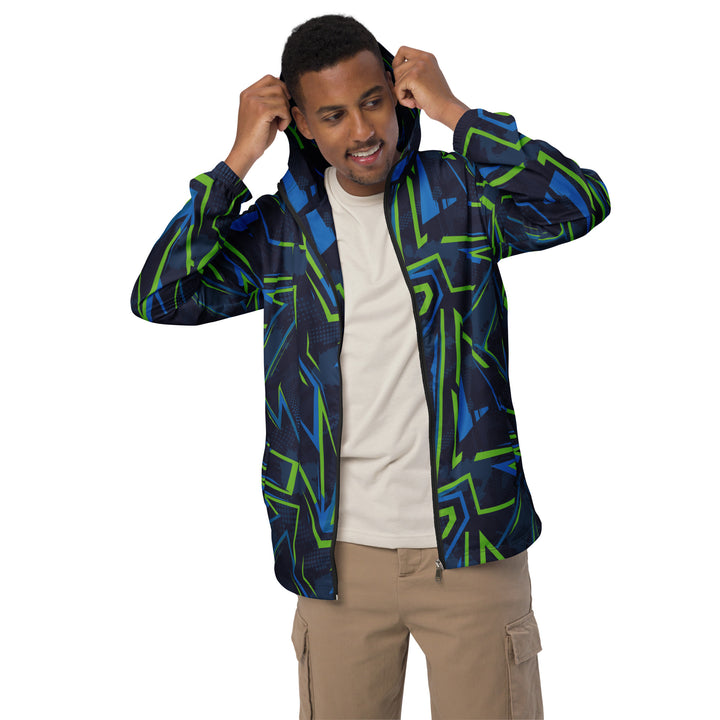 Men’s Windbreaker - Green-Blue Tension