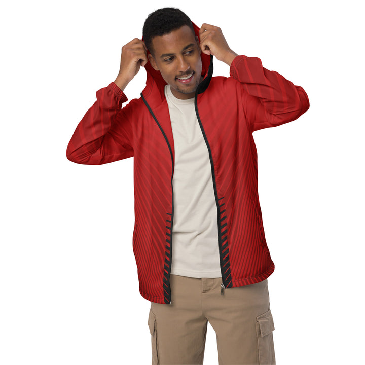 Men’s Windbreaker - Red-Black Stripe