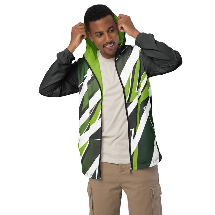 Men’s Windbreaker - Green-White Strike