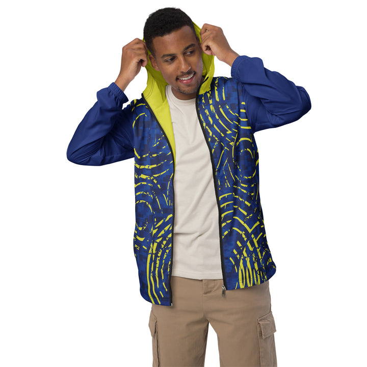 Men’s Windbreaker - Blue-Yellow Spin