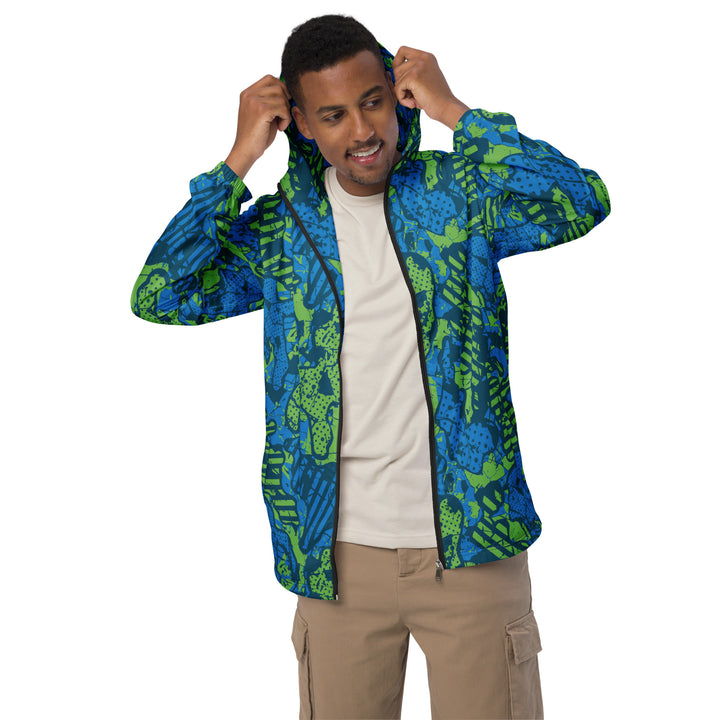 Men’s Windbreaker - Green-Blue Chart