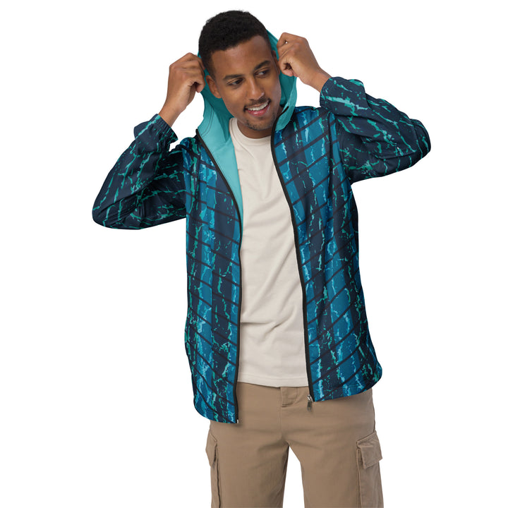 Men’s Windbreaker - Turquoise Flux