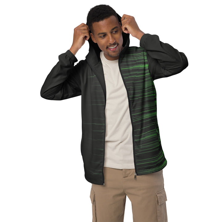 Men’s Windbreaker - Black-Green Thread