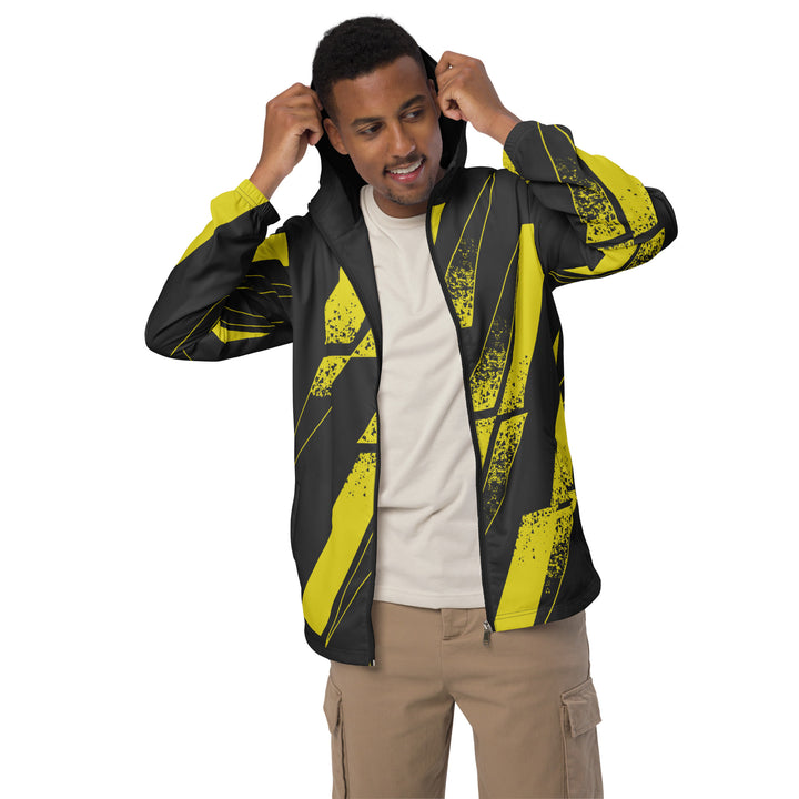 Men’s Windbreaker - Yellow-Black Diamond