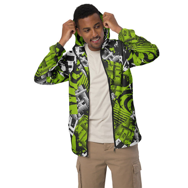 Men’s Windbreaker - Green Spiral