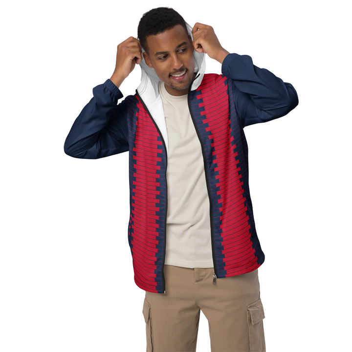 Men’s Windbreaker - Red-Blue Bar