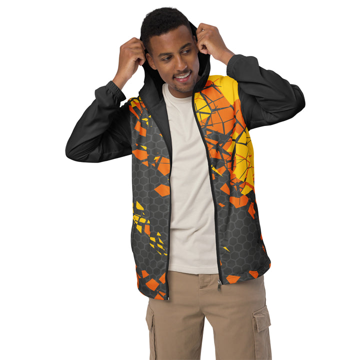 Men’s Windbreaker - Orange-Grey Comb