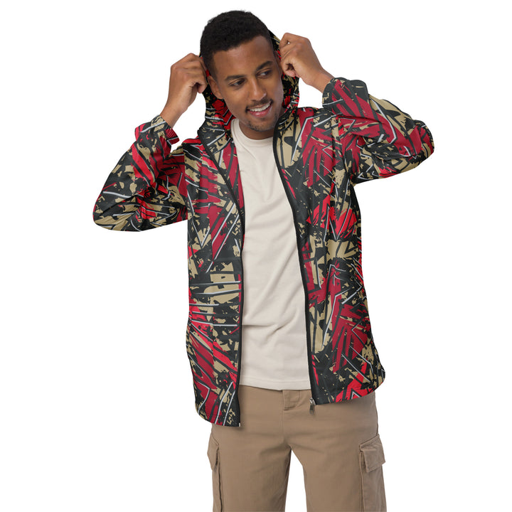 Men’s Windbreaker - Grey-Red Repeat