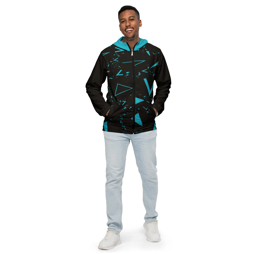 Men’s Windbreaker - Black-Blue Game