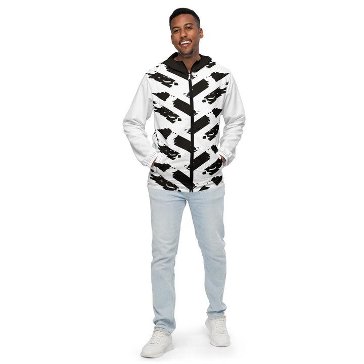 Men’s Windbreaker - White-Black Mesh