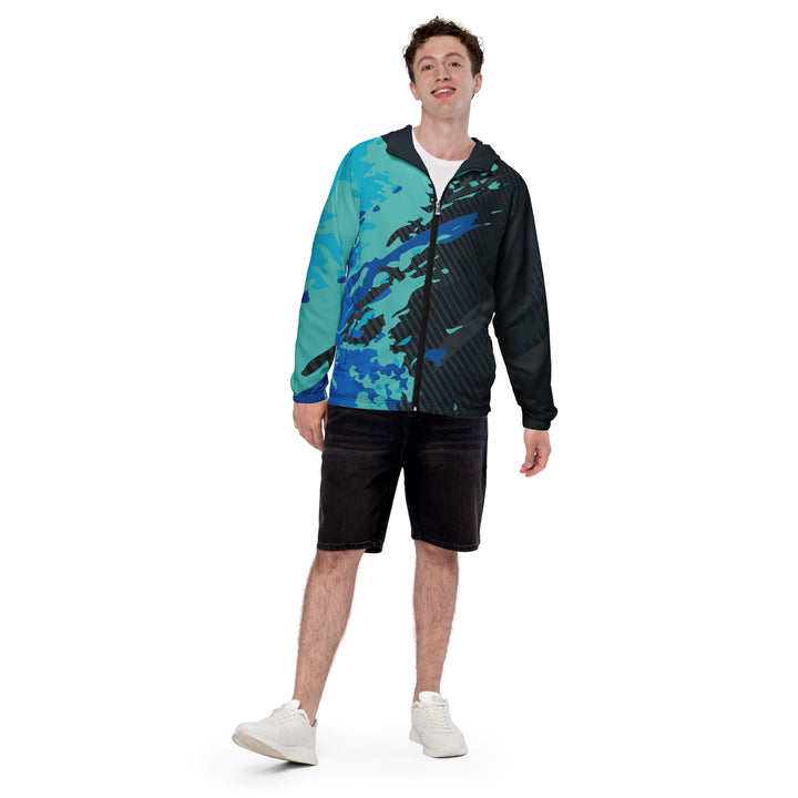 Men’s Windbreaker - Black-Blue Surf