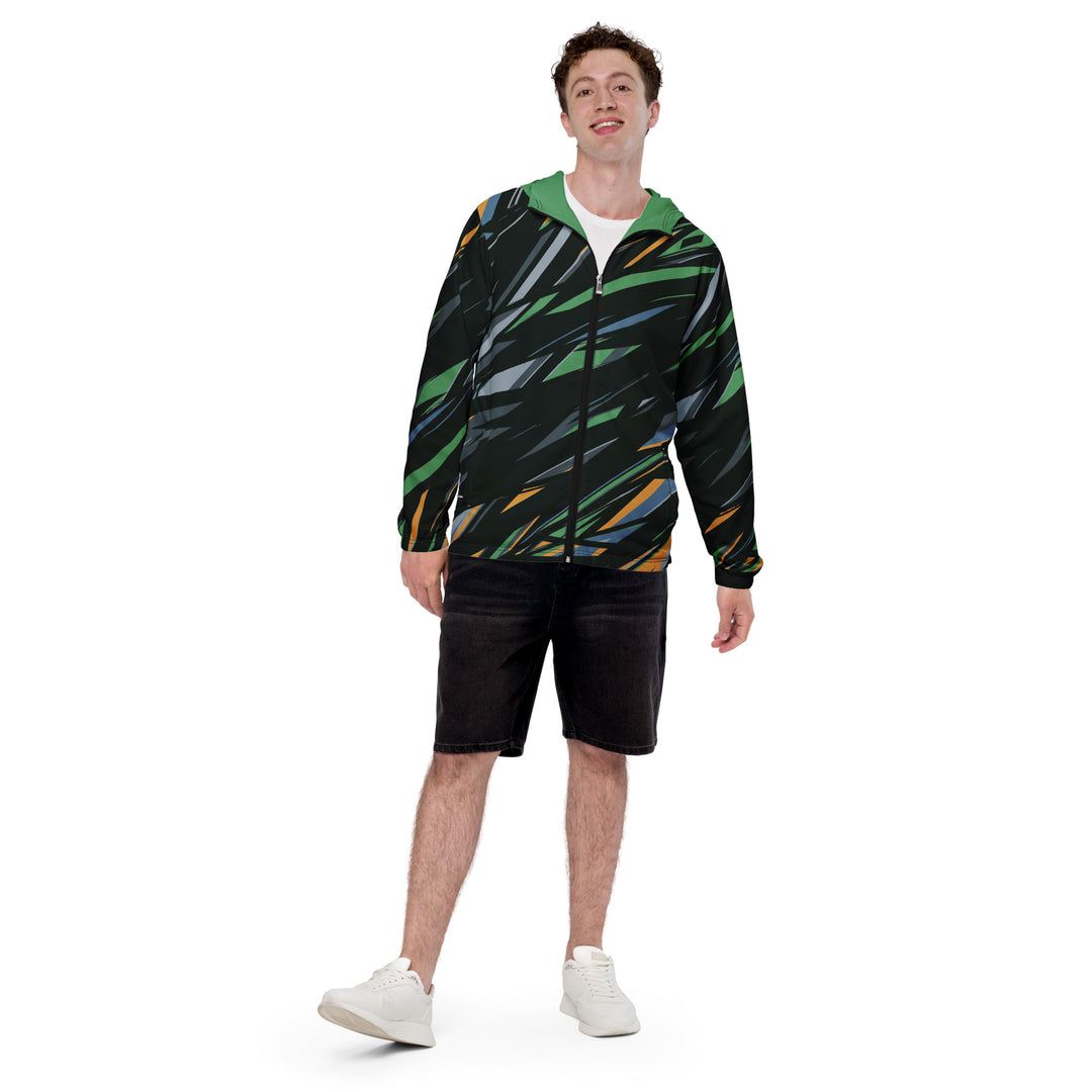 Men’s Windbreaker - Black-Green Jungle