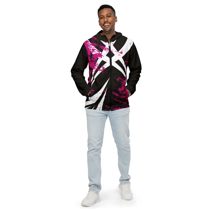 Men’s Windbreaker - Black-Pink Tribal