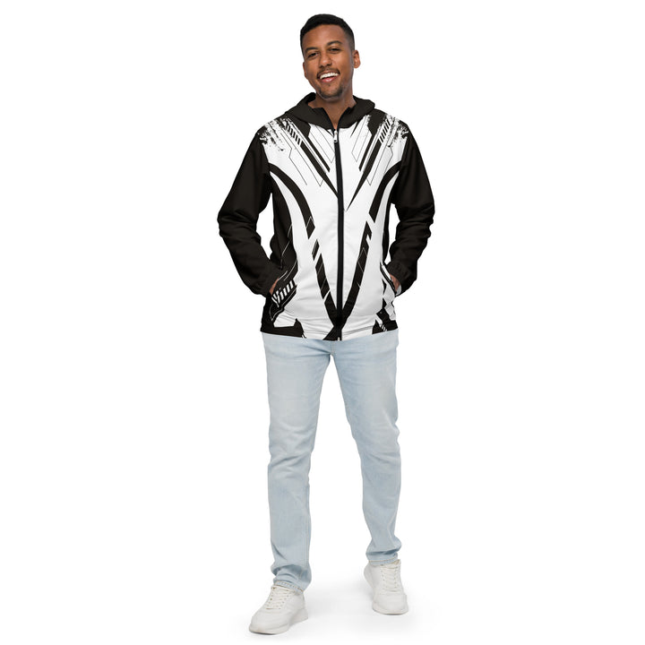 Men’s Windbreaker - White-Black Ribbon