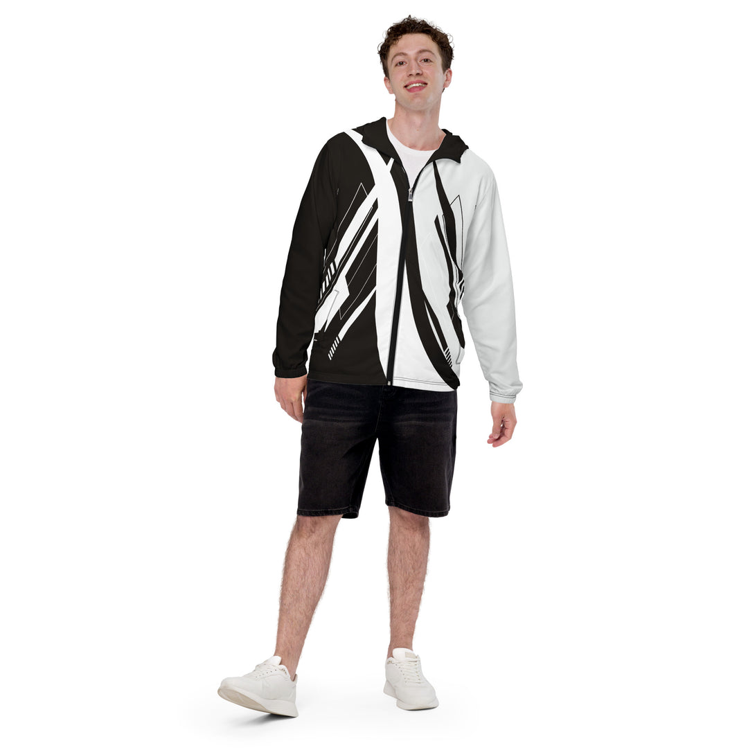 Men’s Windbreaker - Black-White Ribbon