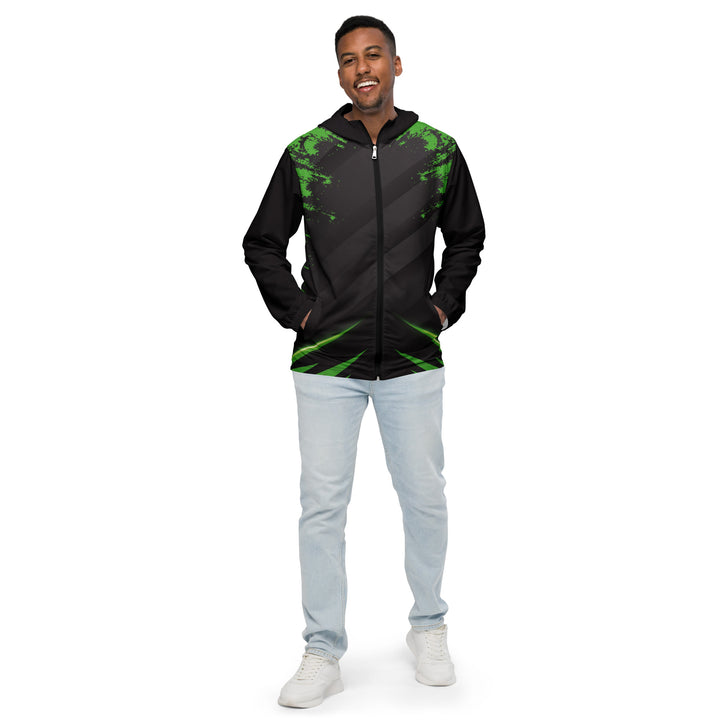 Men’s Windbreaker - Black-Green Spike