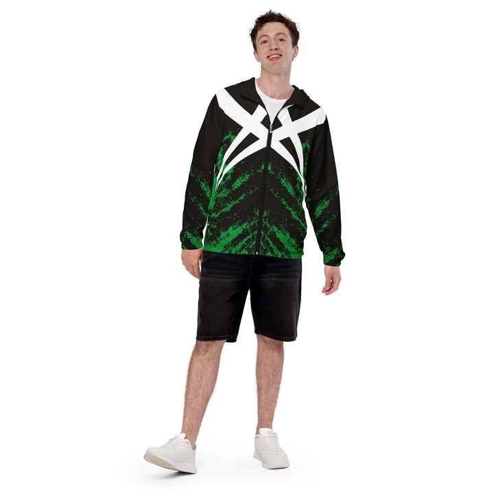 Men’s Windbreaker - Black-Green Tribal