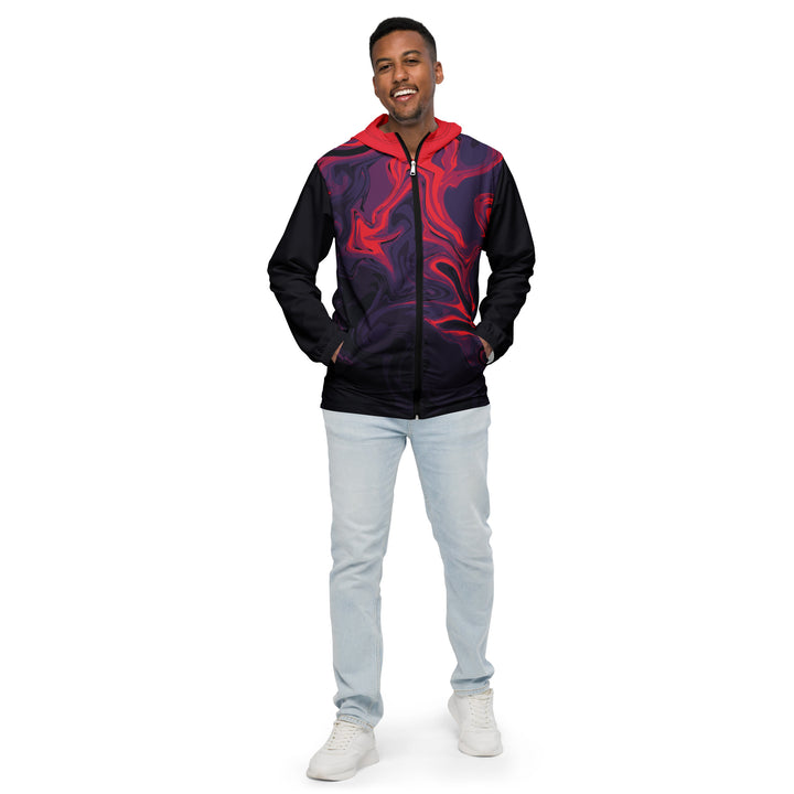 Men’s Windbreaker - Black-Red Heat