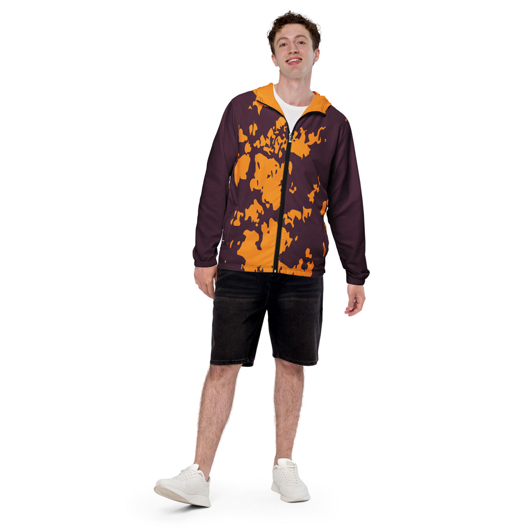 Men’s Windbreaker - Brown-Orange Marks