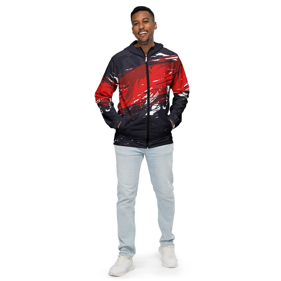 Men’s Windbreaker - Black-Red Ace