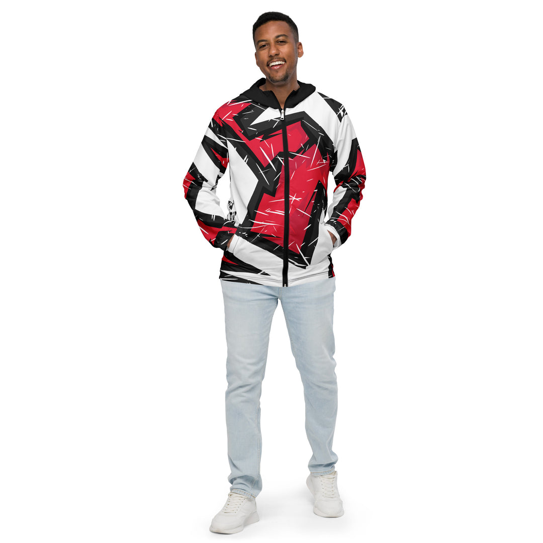 Men’s Windbreaker - White-Red Sparks