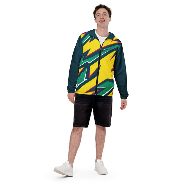 Men’s Windbreaker - Yellow-Green Graffiti