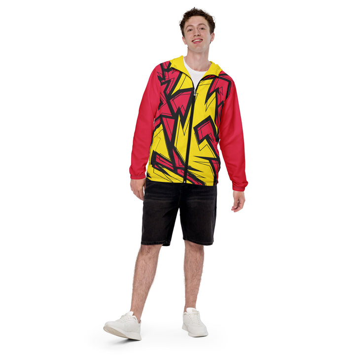 Men’s Windbreaker - Pink-Yellow Graffiti