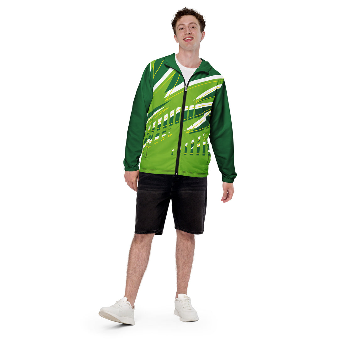 Men’s Windbreaker - Green-White Barrier