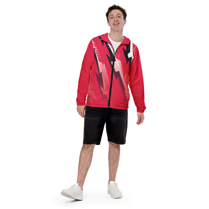 Men’s Windbreaker - Red-White Puzzle