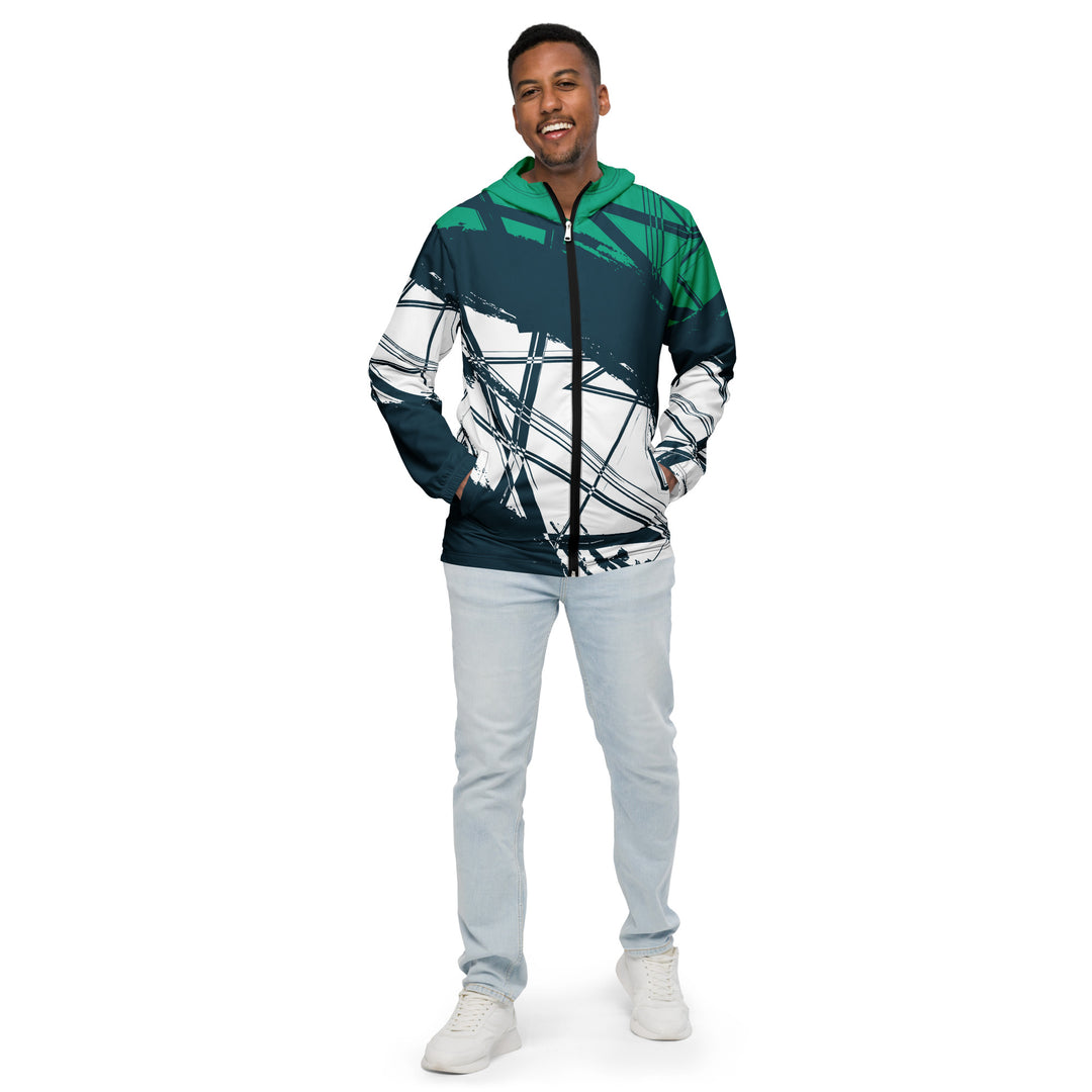 Men’s Windbreaker - Blue-White Lock