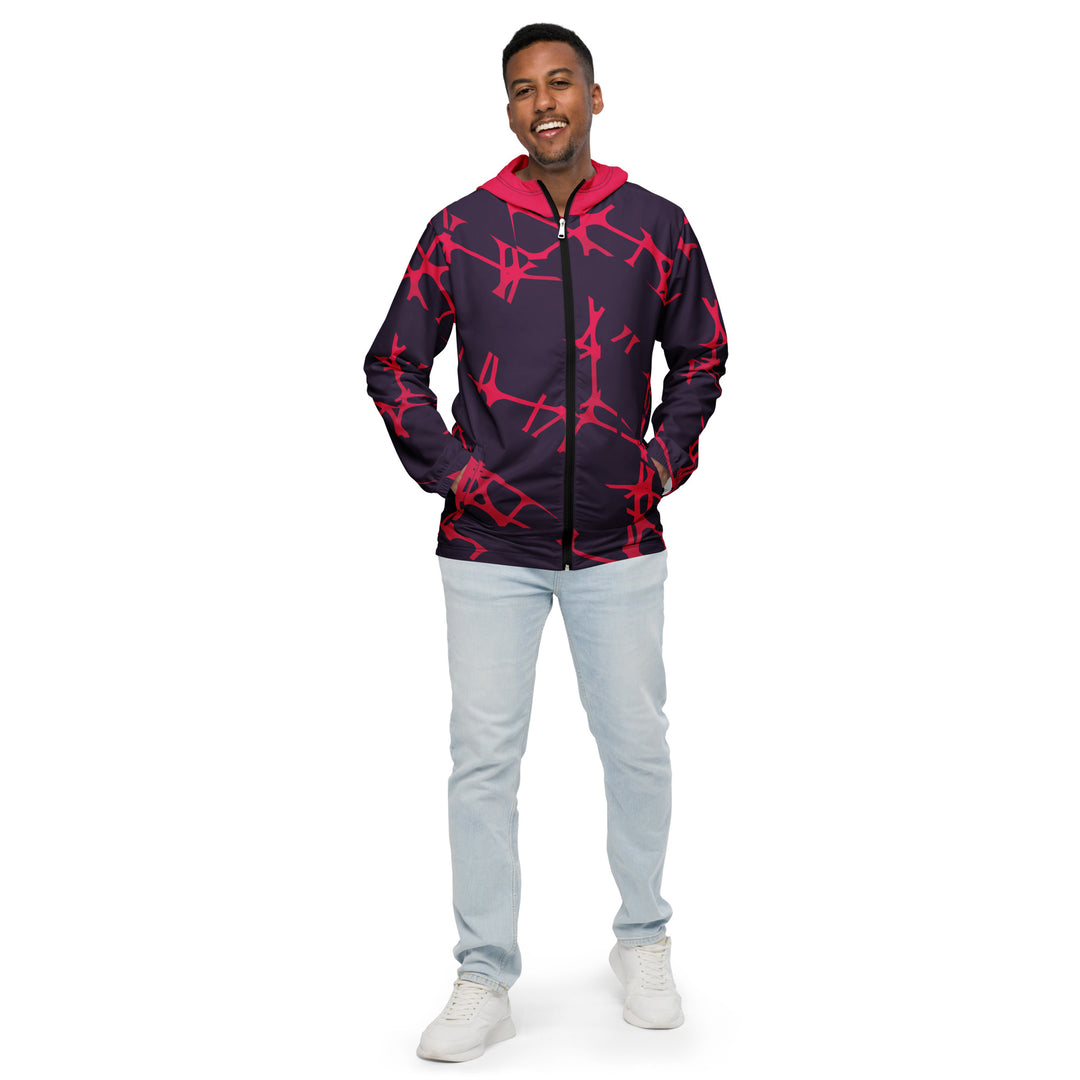 Men’s Windbreaker - Purple-Red Wire