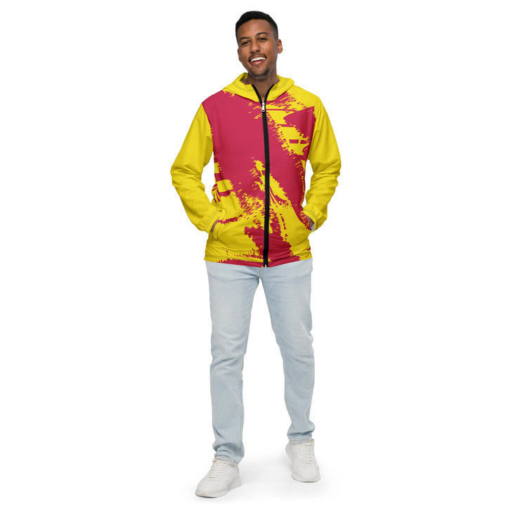 Men’s Windbreaker - Yellow-Red Brush