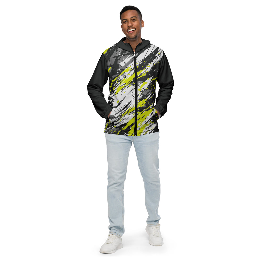 Men’s Windbreaker - Black-White Scratch