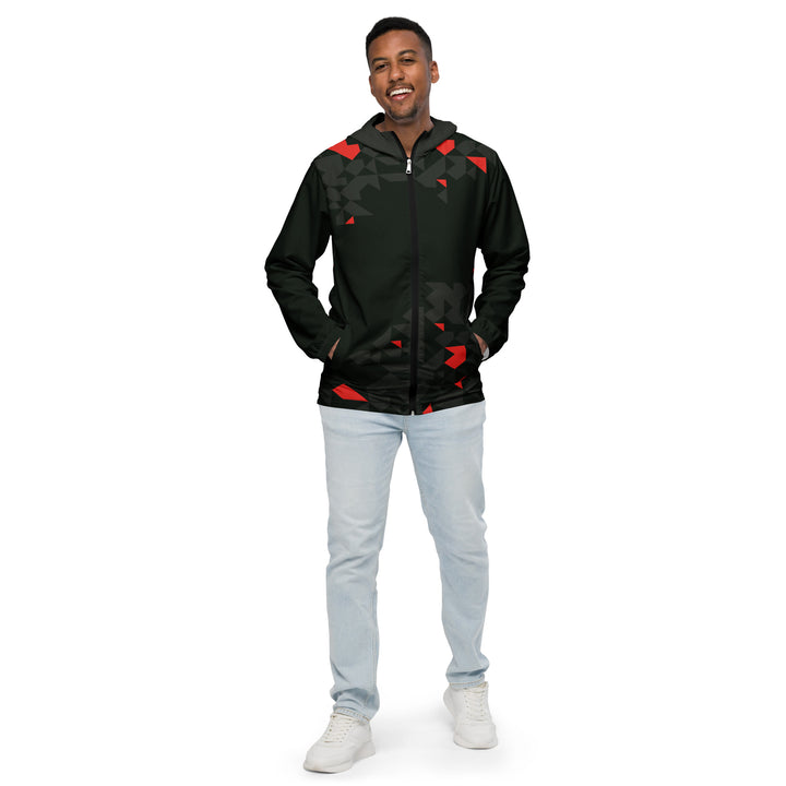 Men’s Windbreaker - Black-Red Side